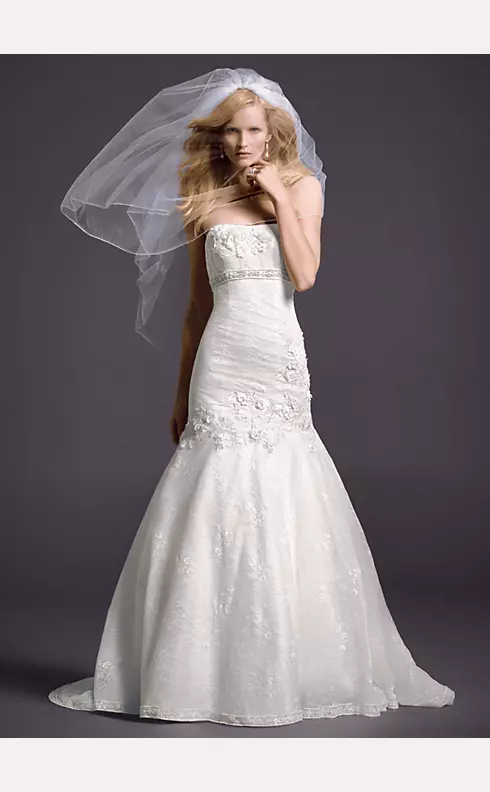 Petite Lace Wedding Dress with Floral Details Image 1