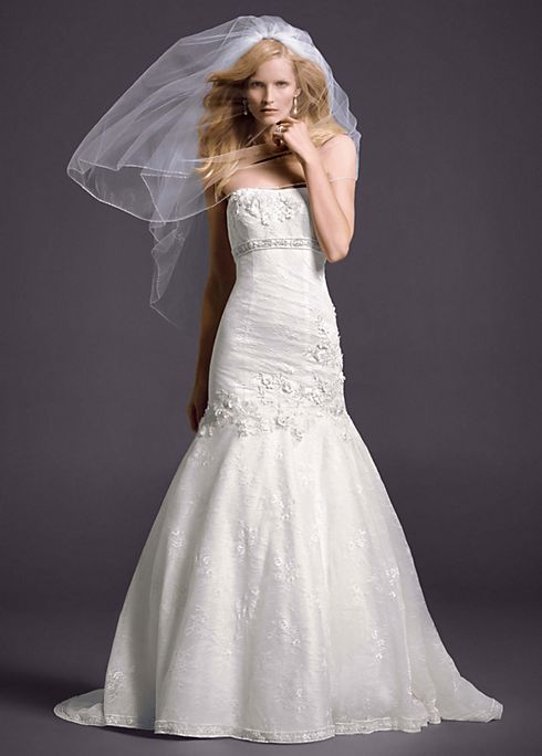 Lace Mermaid Gown with Floral Details Image