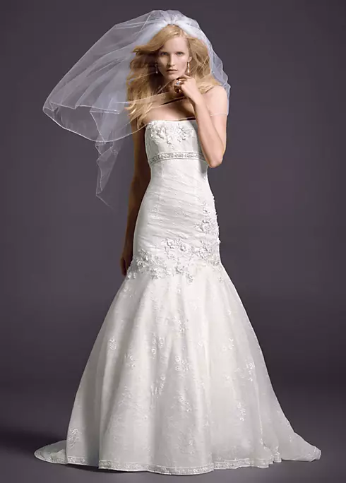 Petite Lace Wedding Dress with Floral Details Image 1