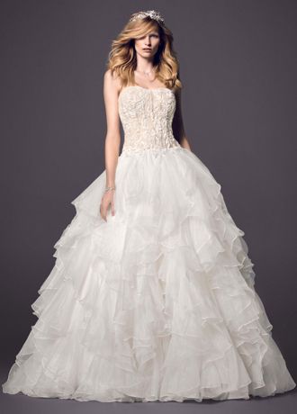 Ruffle Skirt Ball Gown Wedding Dresses