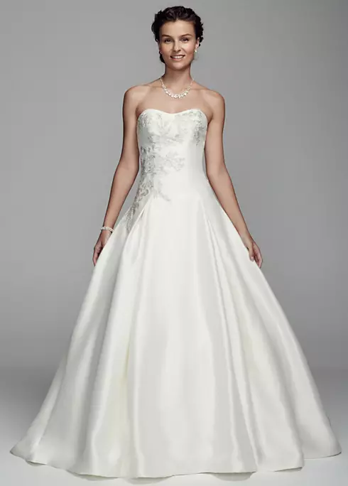 Oleg Cassini Mikado and Lace Wedding Dress Image 1