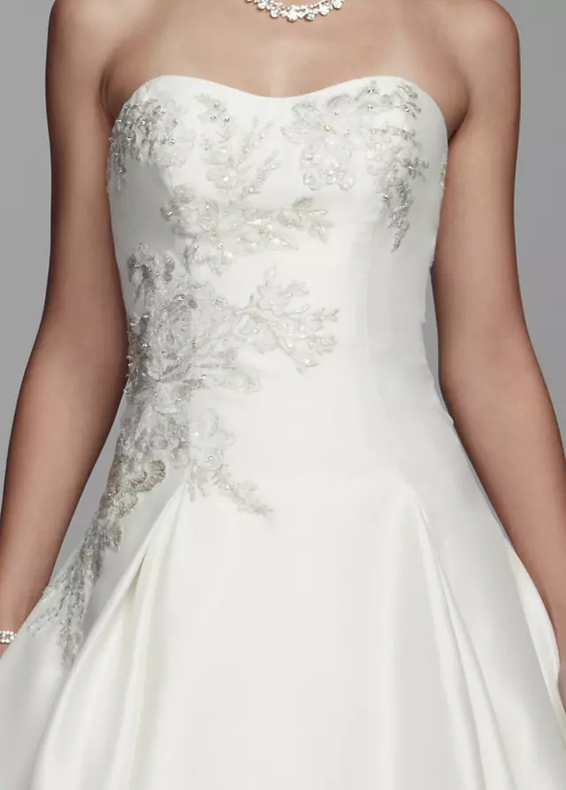 Oleg Cassini Mikado and Lace Wedding Dress Image 2