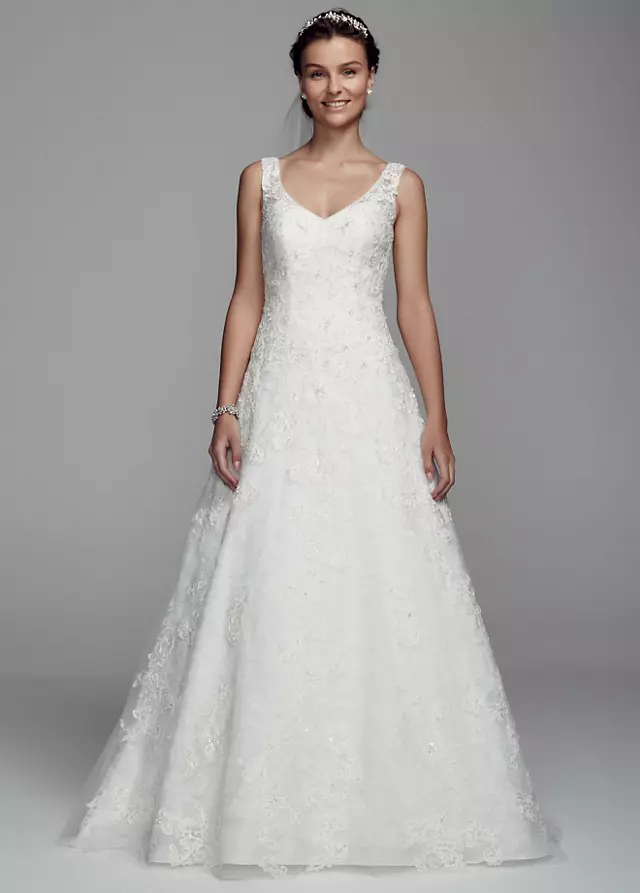 Organza Tank Ball Gown with Lace Embellishment Image