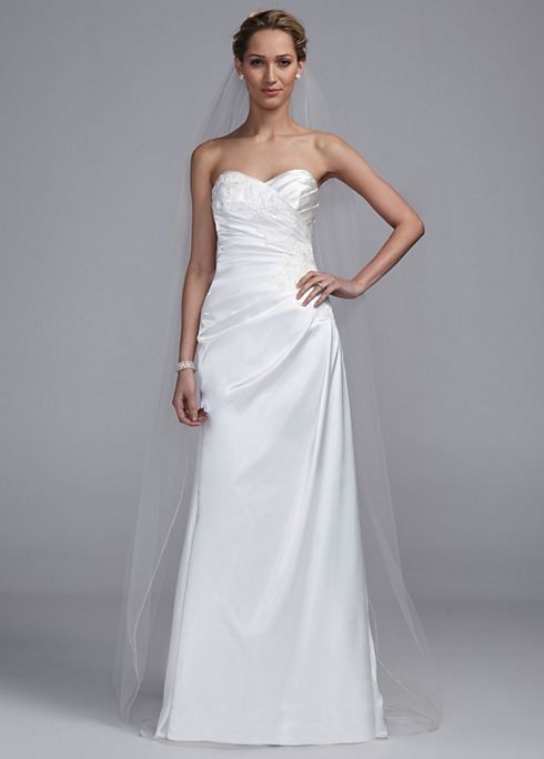 Strapless Sweetheart A Line Gown with Lace Detail Image