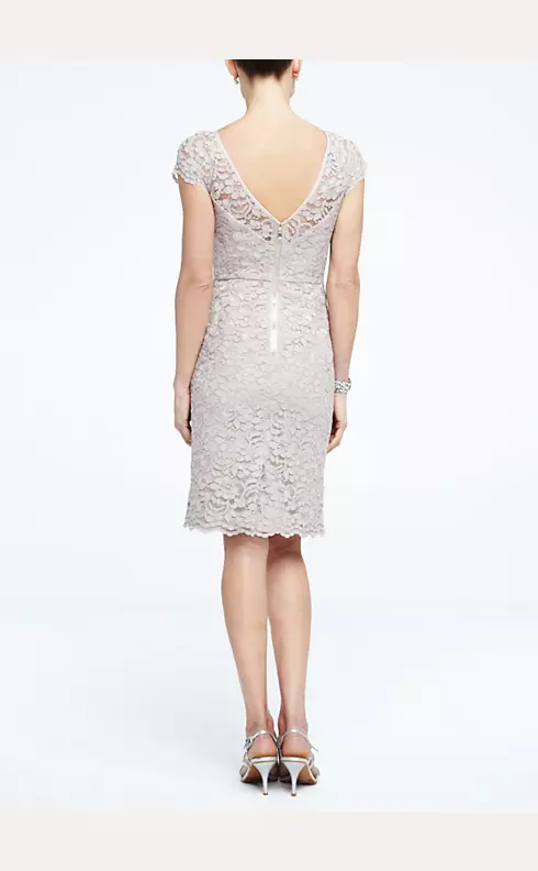 Short Corded Lace Dress with Scalloped Hem Image 2