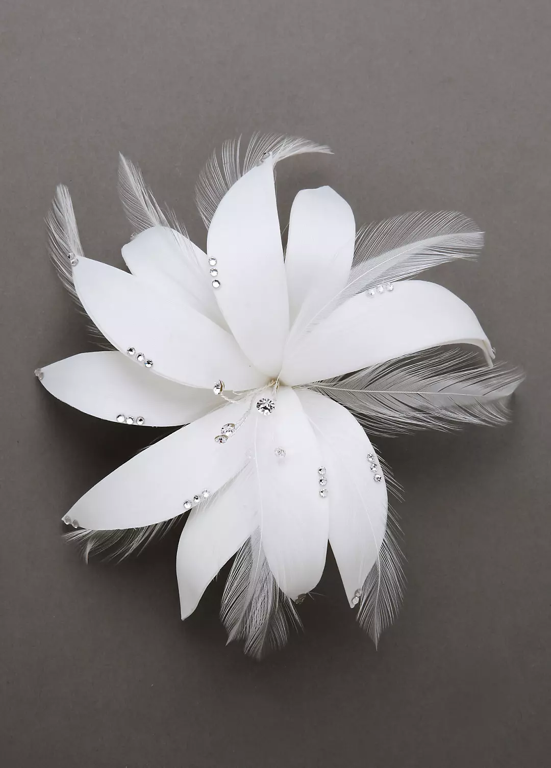 Feather Flower Hairpiece with Crystals Image