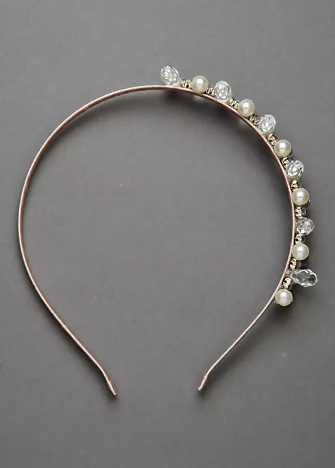 Pearl and Crystal Droplet Wrapped Headband Image 3