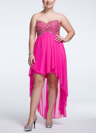 High Low Prom Dress with Jeweled Bodice Image
