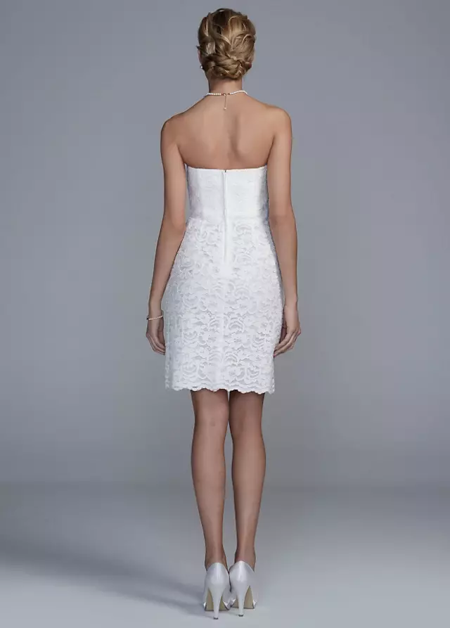 Short Lace Dress with Sweetheart Neckline Image 2