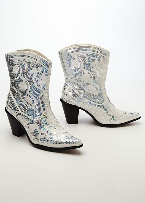Short Embellished Cowboy Boots Image