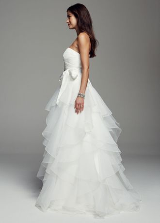 Strapless Wedding Gown with Ruffles