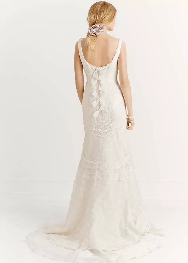 Melissa Sweet Organza Lace and Satin Wedding Dress Image 2