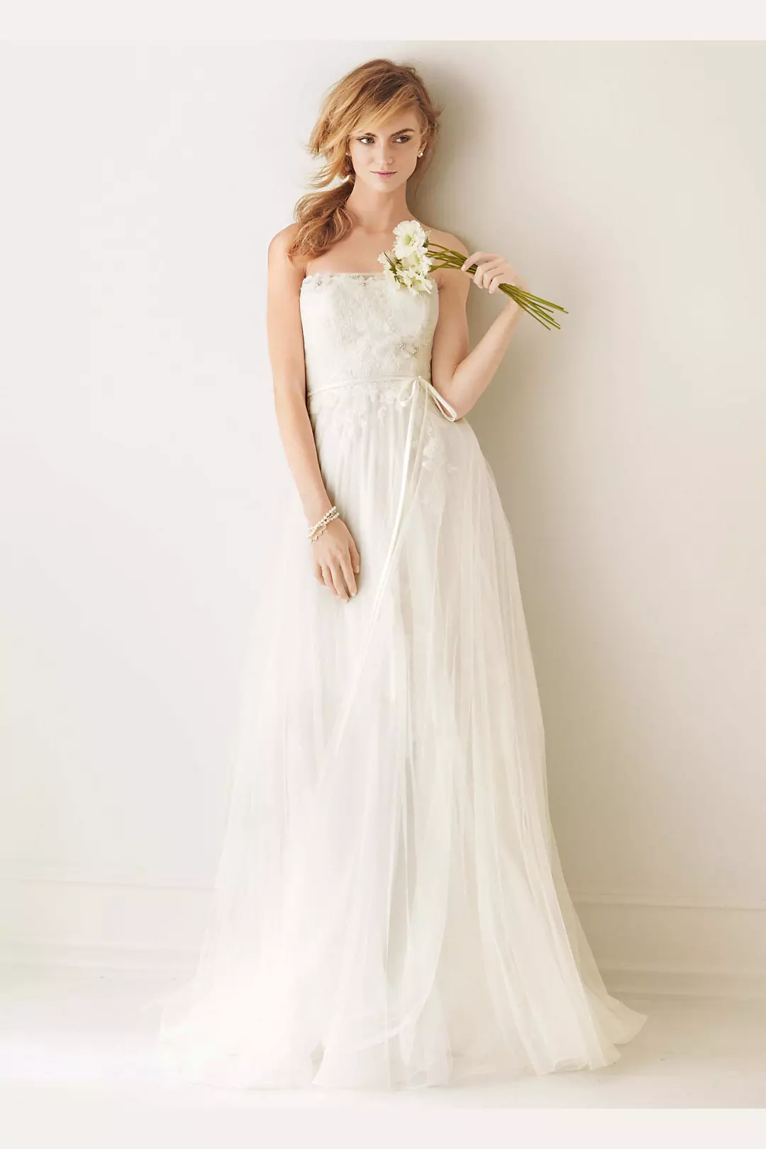 Melissa Sweet Pleated Wedding Dress with Tulle Image