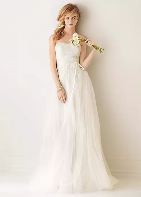 Melissa Sweet Pleated Wedding Dress with Tulle Image 1