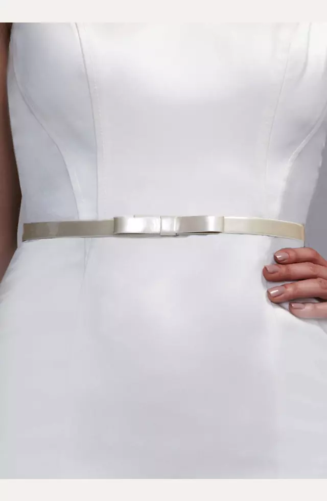 Faux Patent Leather Bow Belt Image 2