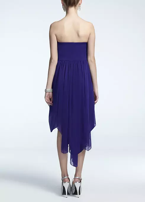 Strapless High Low Dress with Beaded Bust Image 2