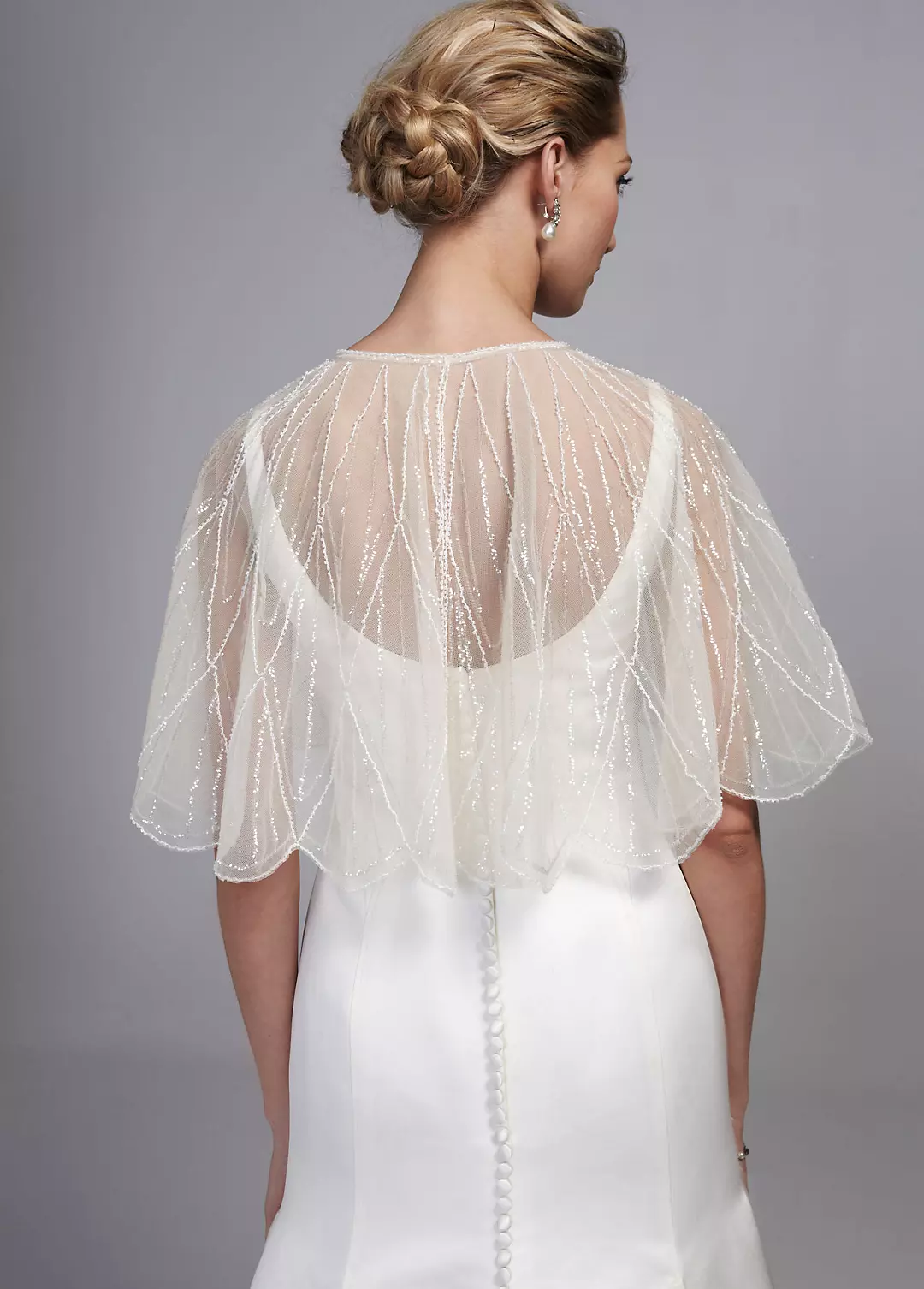 Tulle Cape with Sequin Embellishments Image 2