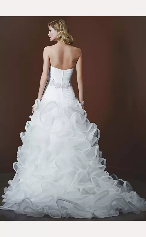 Ball Gown with Embellished Waist and Ruffled Skirt Image 2