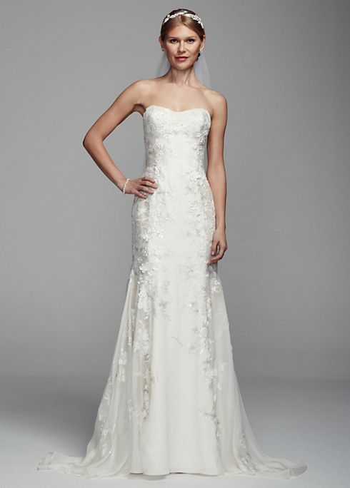 Strapless Chiffon Trumpet Gown with Ribbon Sash Image