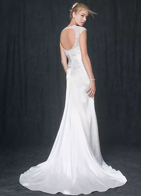 Charmeuse Wedding Dress with Lace Keyhole Back  Image 2
