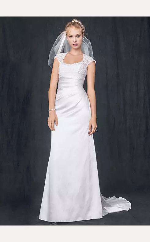 Charmeuse Wedding Dress with Lace Keyhole Back  Image 1