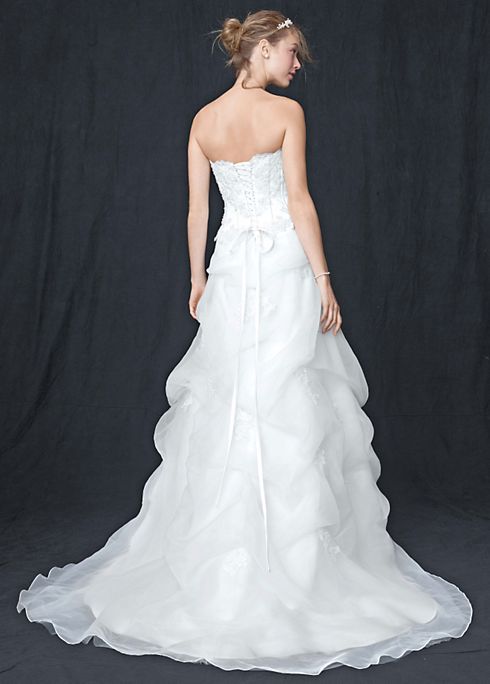 Organza Corseted Wedding Dress with Beaded Lace Image 2