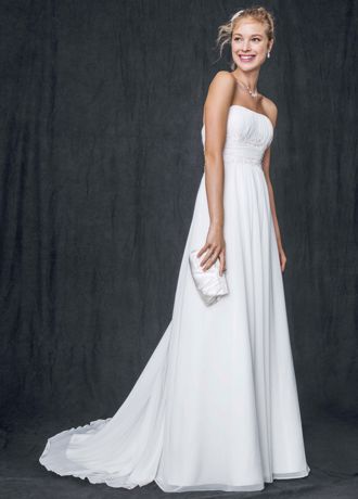 Chiffon Soft Gown with Beaded Lace on Empire Waist