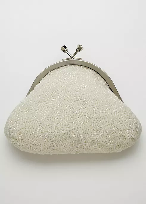 Soft Bead Handbag with Kiss Lock Frame  Image 1