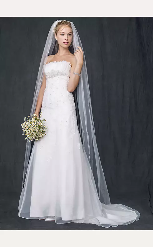 Organza Trumpet Wedding Dress with Beaded Lace  Image 1