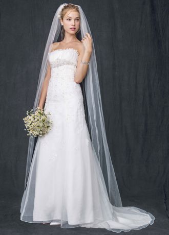 As Is Organza Trumpet Gown with Embellished Lace