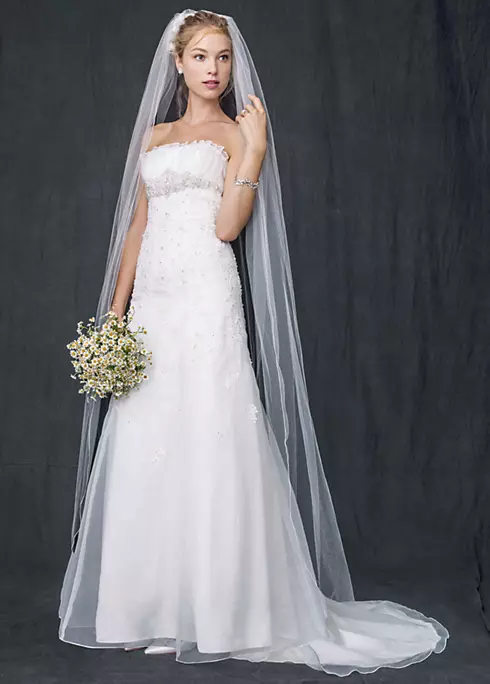 Organza Trumpet Wedding Dress with Beaded Lace  Image 1