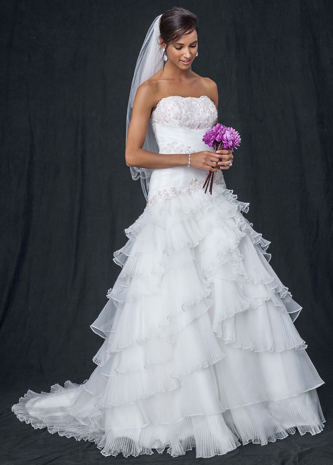 As-Is Chiffon Ruffled Plus Size Wedding Dress Image 1