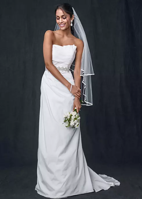 Taffeta Strapless A-line Wedding Gown Image 1