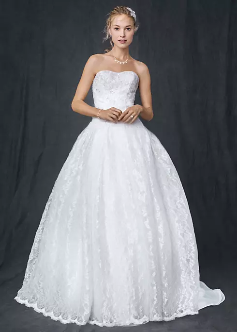 Strapless All Over Beaded Lace Ball Gown Image 1