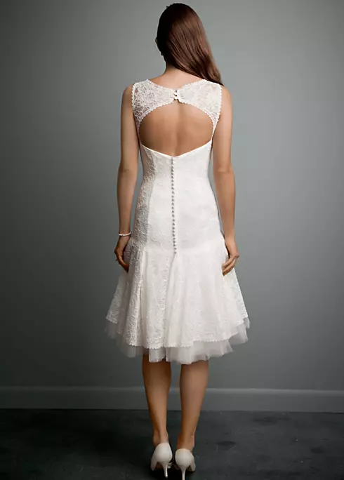 All Over Lace Short Dress with Illusion Neckline Image 2