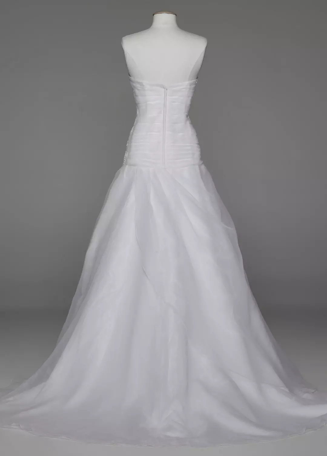Strapless A Line Organza Gown with Ruched Bodice Image 2
