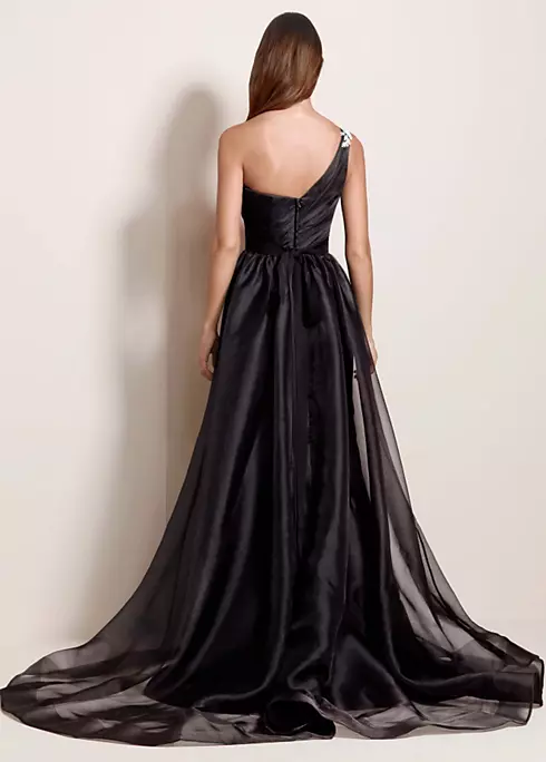 One Shoulder Draped Corset Garza Gown Image 2