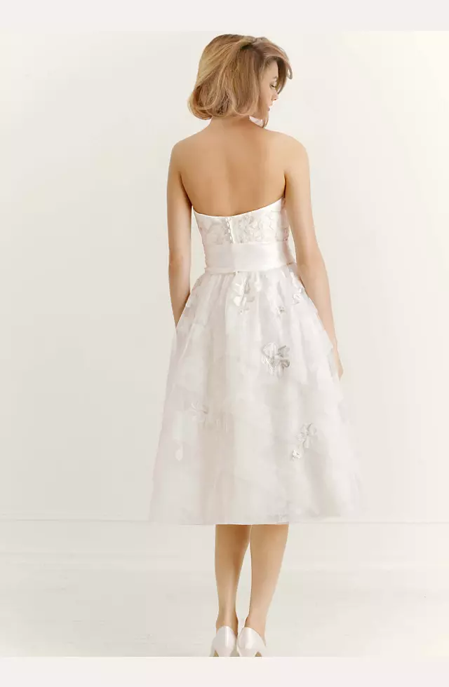 As-Is Tea Length Wedding Dress with Diagonal Bands Image 2