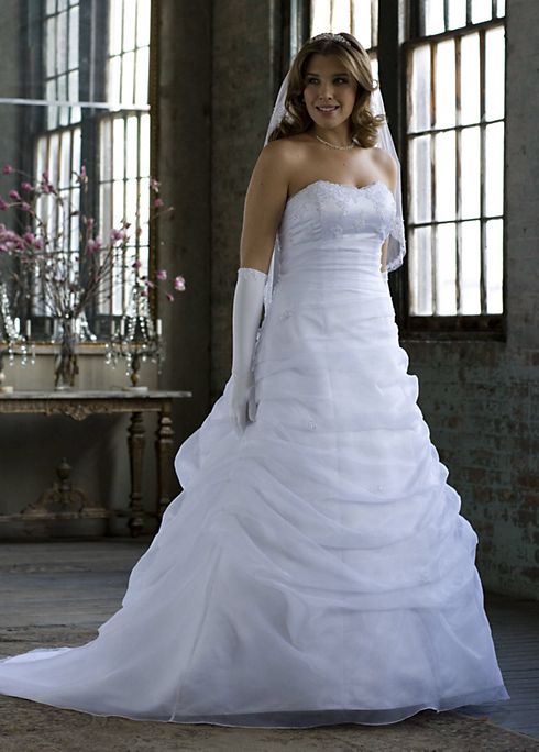 No Train Organza Pick-up with Beaded Lace Empire  Image