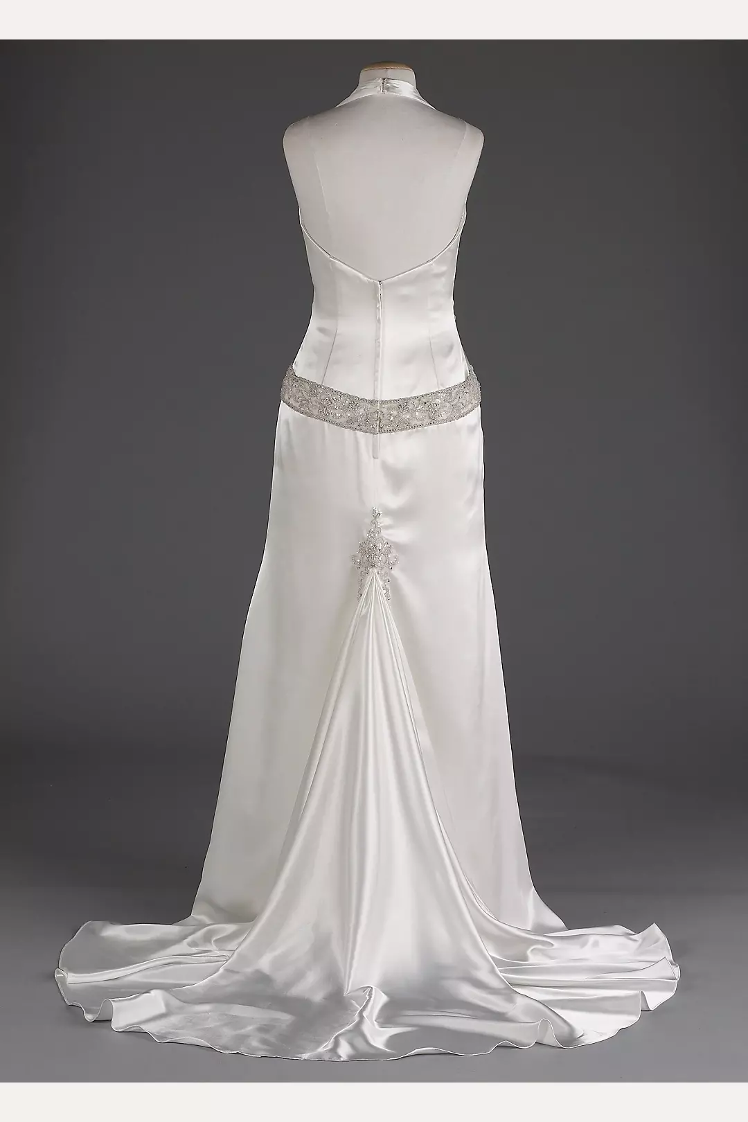 Charmeuse Halter w/ Ruched Surplice Bodice Image 2