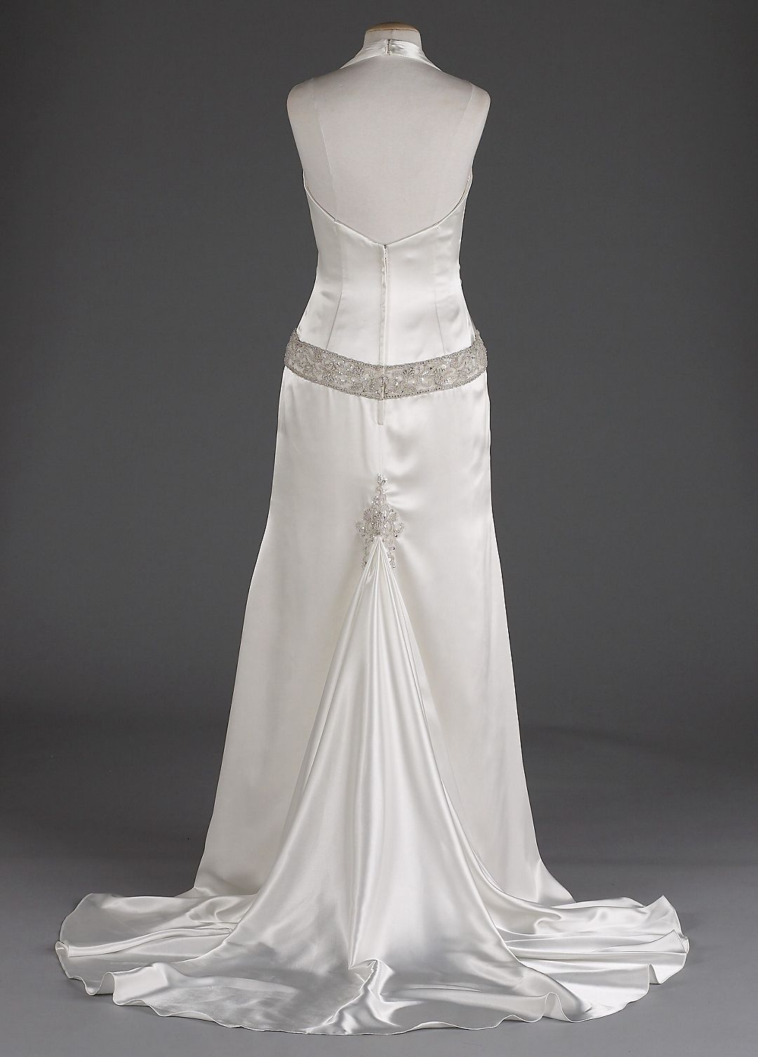 Charmeuse Halter w/ Ruched Surplice Bodice Image 2