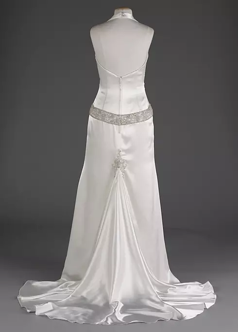 Charmeuse Halter with Ruched Surplice Bodice Image 2
