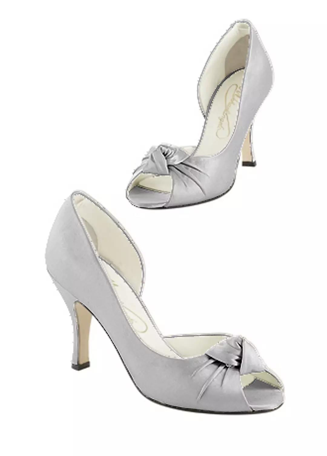 Silk Peep Toe Pump with Ruched Knot  Image