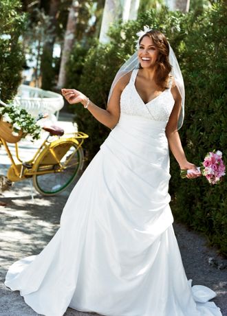 Beaded Tank Taffeta Pick-Up Gown with X-Back Image
