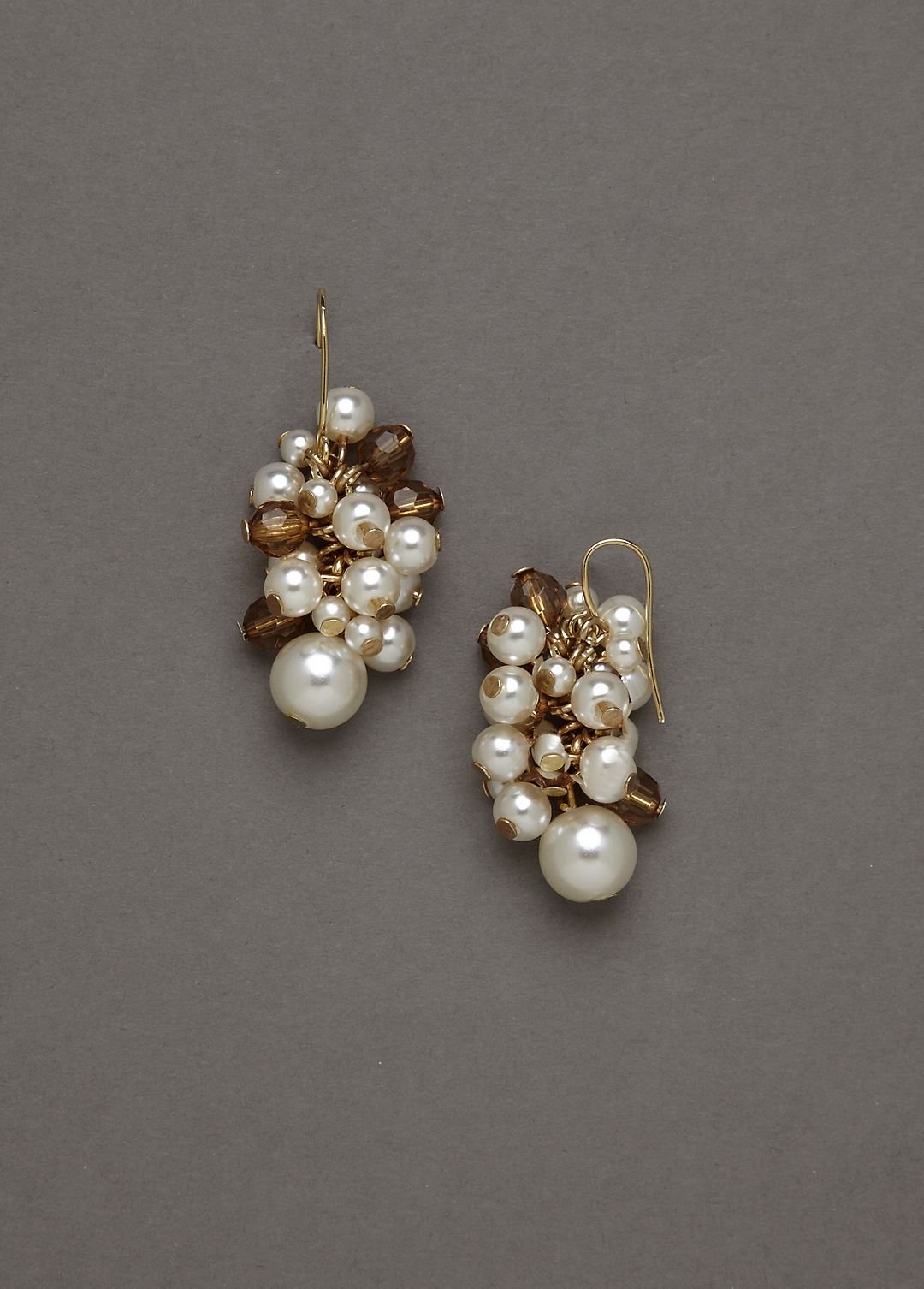 Golden Pearl Cluster Earrings. Image