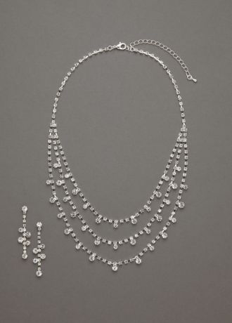 Crystal Mini Bib Earring and Necklace Set Image