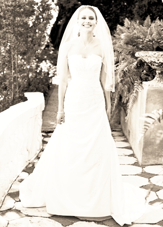 Taffeta Side-Drape Gown with Beaded Lace Image