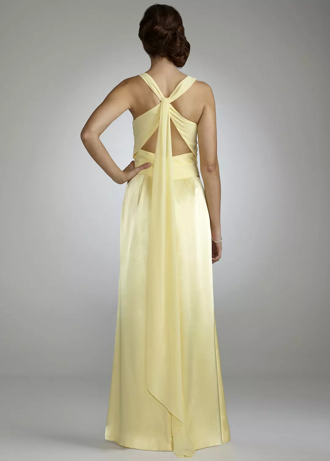 Sleeveless Charmuese Gown with Open Back Image 2