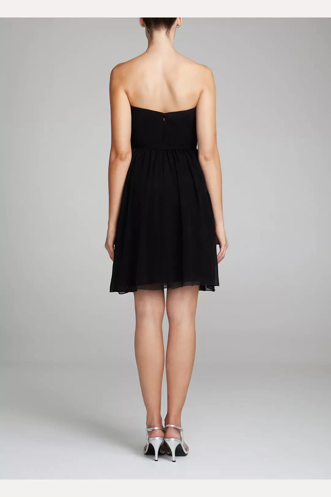 Strapless Crinkle Chiffon Dress with Beaded Detail Image 2