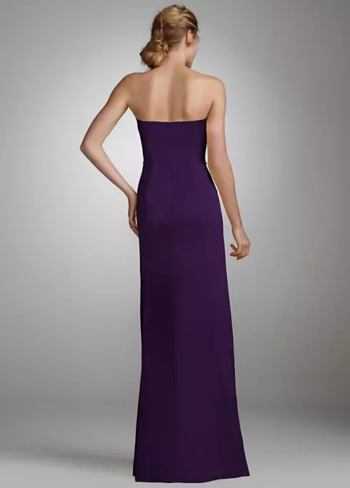 Strapless Long Charmeuse Dress with Slit Image 2